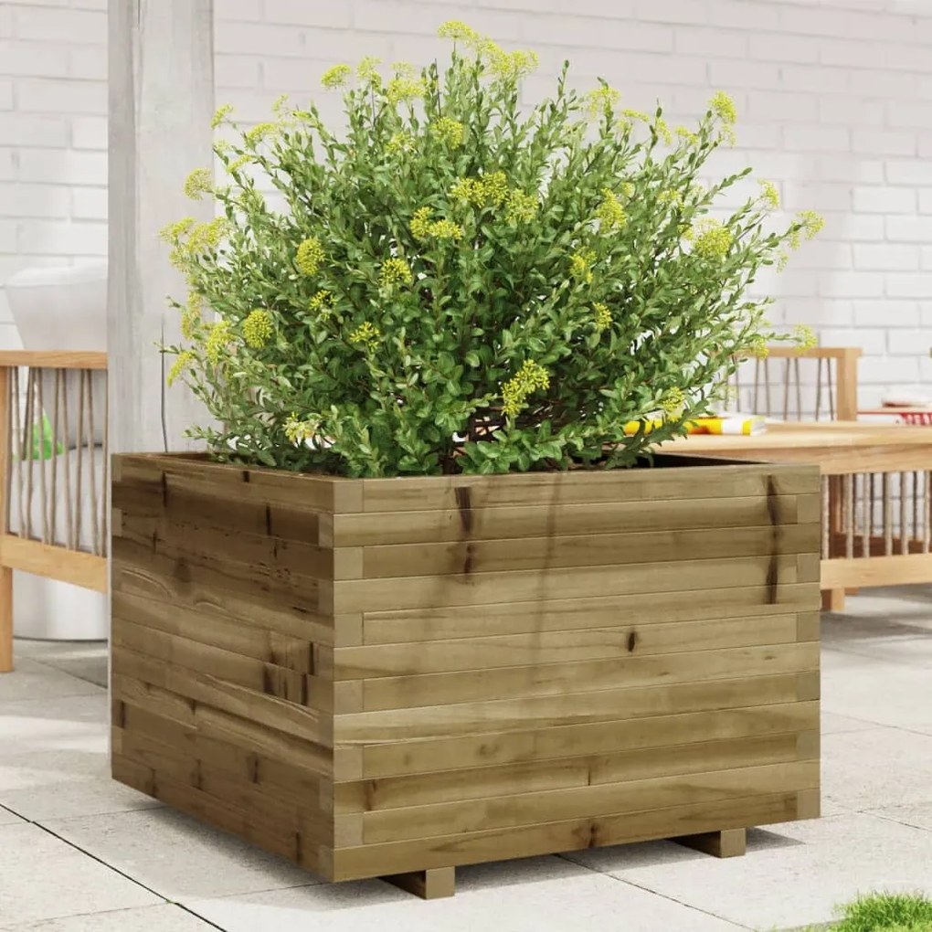 vidaXL Vaso/floreira de jardim 70x70x49,5 cm madeira pinho impregnada
