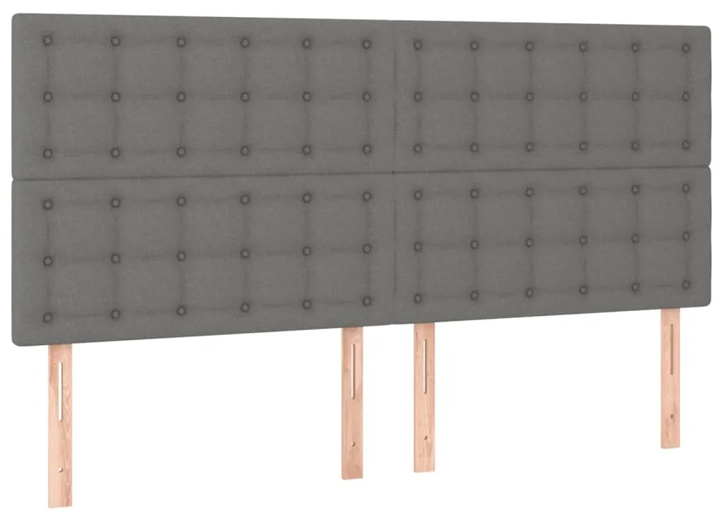 Cama com molas/colchão 160x200 cm tecido cinzento-escuro