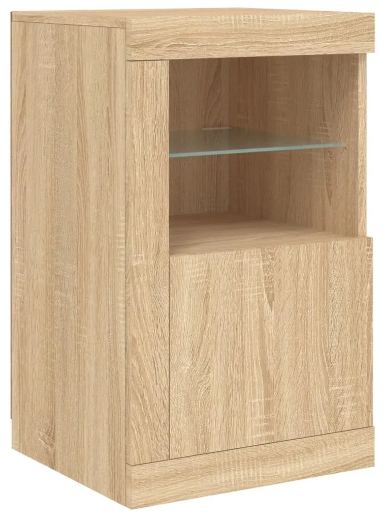 Aparador com luzes LED 123x37x67 cm carvalho sonoma