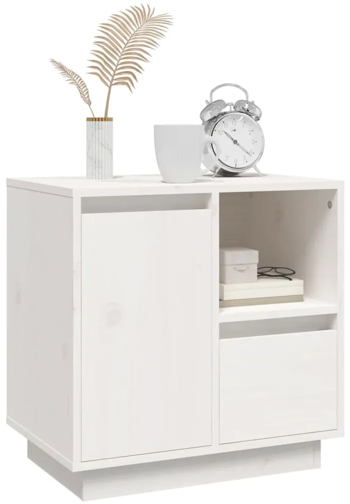 Mesas de cabeceira 2 pcs 50x34x50 cm pinho maciço branco