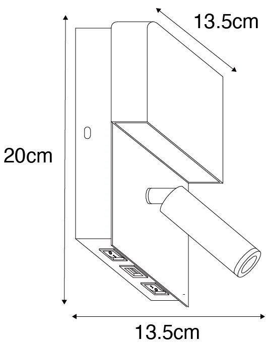 Candeeiro de parede moderno branco incluindo LED com USB e candeeiro de leitura - Robin Moderno