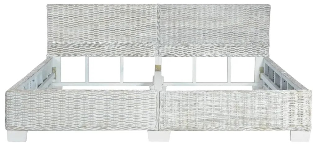 Estrutura de cama 180x200 cm vime genuíno cinzento