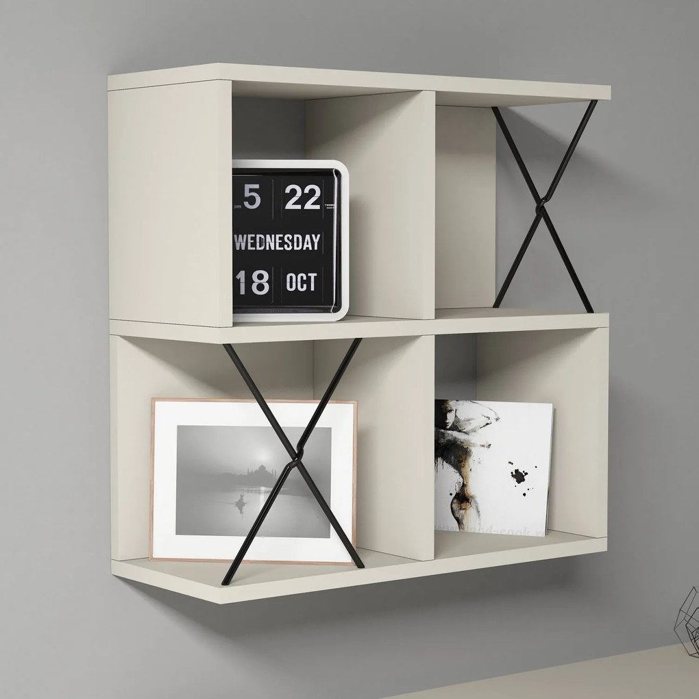 Prateleira Extra – Creme/Preto – 60x60x24 cm