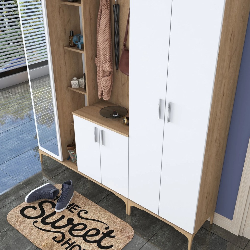 Hall Stand EA128 – Nogueira Branca – 180x240x37,5 cm