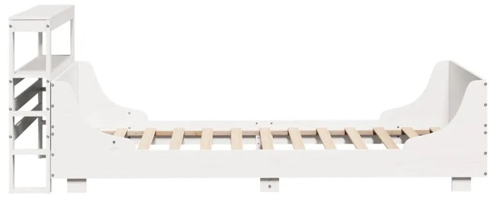 Cama sem colchão 90x200 cm madeira de pinho maciça branco