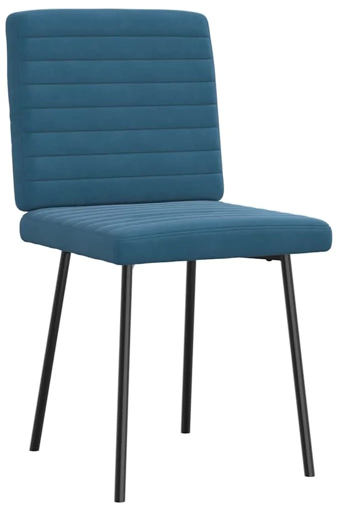 Cadeiras de jantar 2 pcs veludo azul