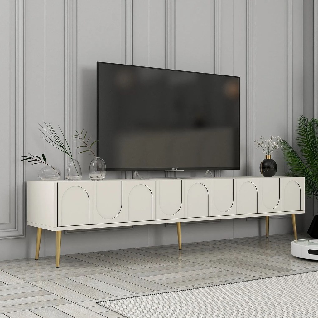 Unidade TV Lyon – Creme e Dourado – 180 cm x 43 cm x 35 cm