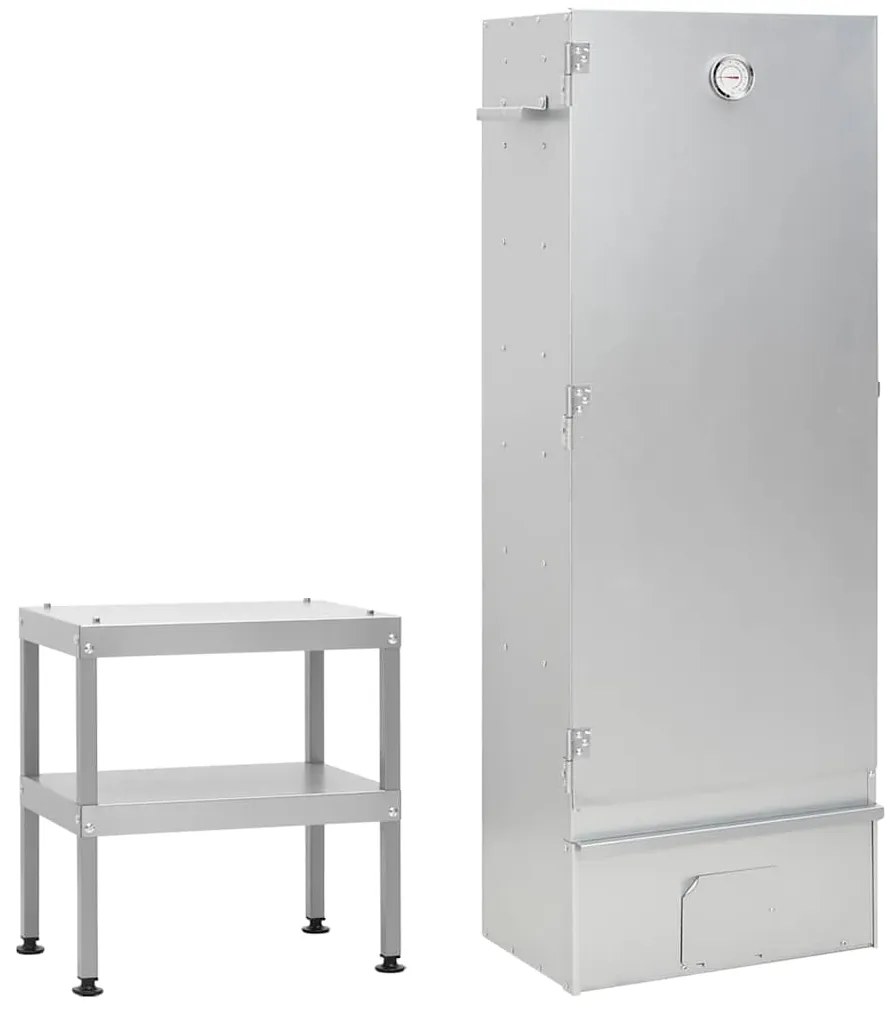 Defumador com mesa aço galvanizado
