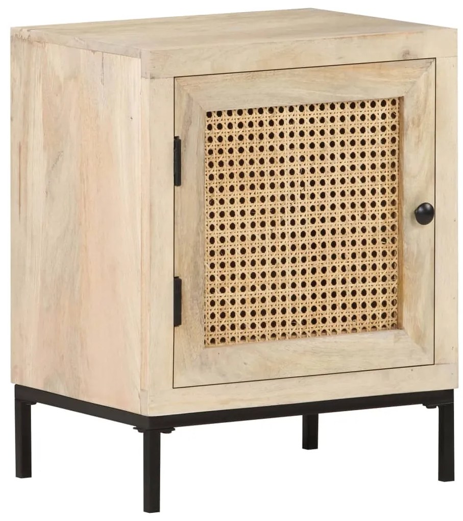 Mesa de cabeceira 40x30x50cm mangueira maciça/palhinha natural