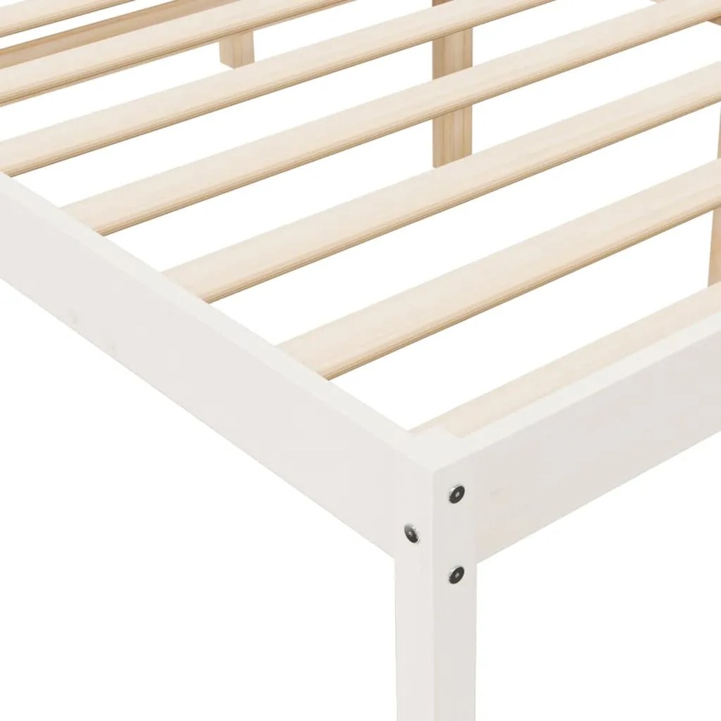 Cama para idosos super king size 180x200 cm pinho maciço branco