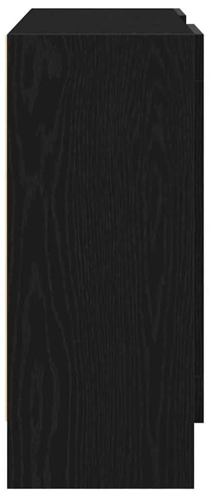 Aparador vidaXL Preto Carvalho 120x30,5x70 cm em Madeira Derivada