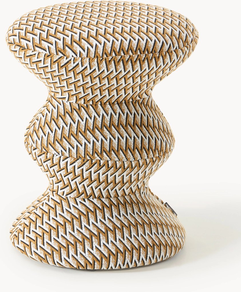 Mesa de apoio redonda estofada Zig Zag