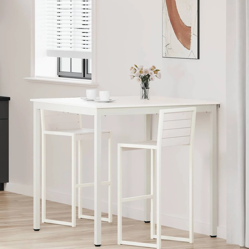 vidaXL Mesa de bar Branco 110 x 55 x 105 cm Madeira de Pinheiro Sólida