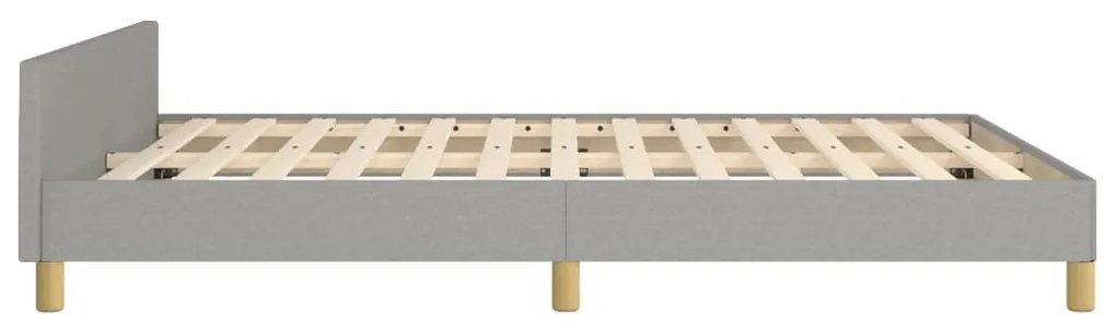 Estrutura de cama sem colchão 140x200 cm tecido cinzento-claro