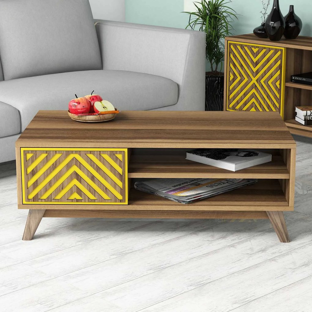 Mesa de Centro Inci – Noz – 105x38,2x60 cm