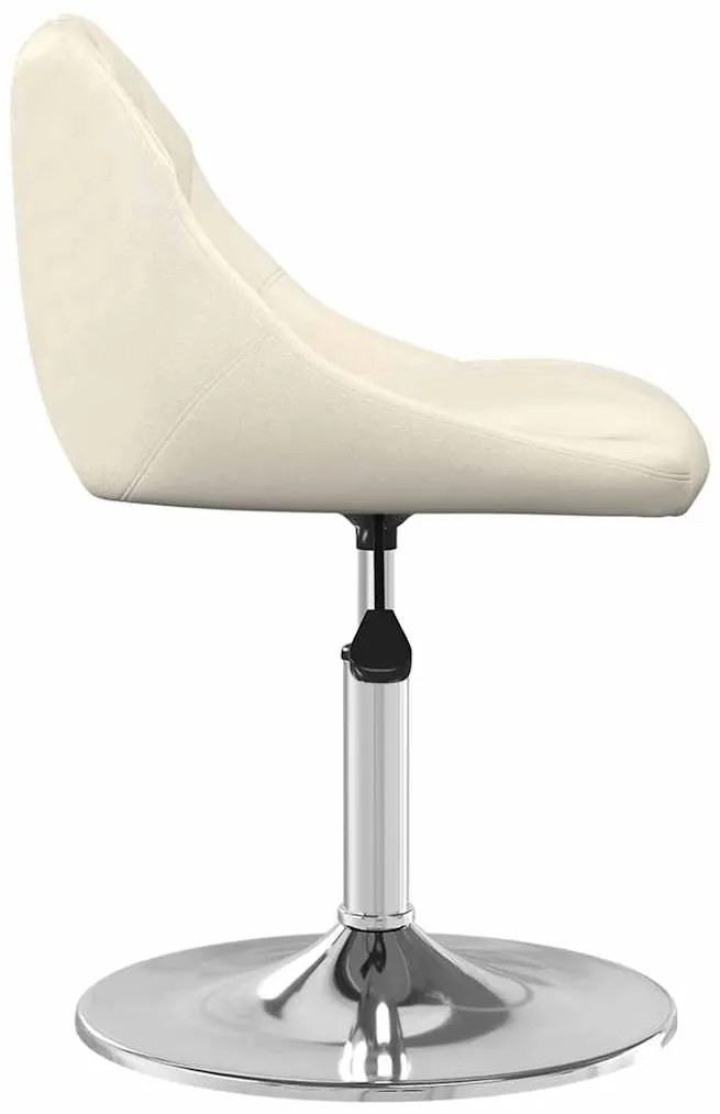 Cadeiras de jantar giratórias 2 pcs veludo cor creme