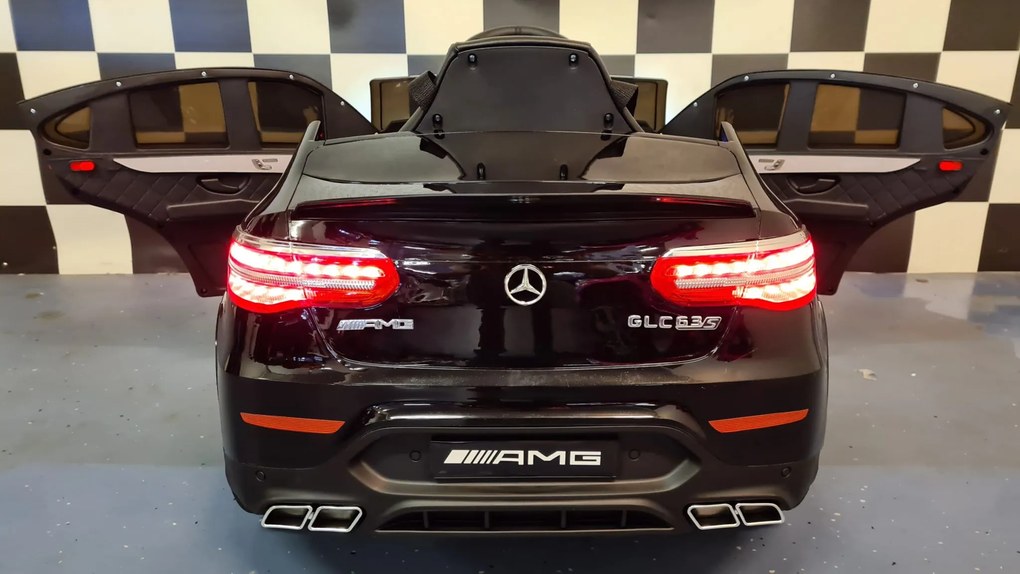 Carro elétrico de criança 12V 4x4 Mercedes GLC 1 pessoa, Pneus Borracha pintado de preto