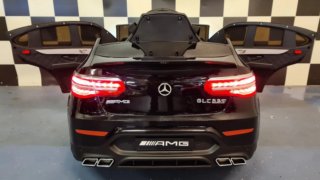 Carro elétrico de criança 3 a 6 anos, 12V 4x4 Mercedes GLC 1 pessoa, Pneus Borracha pintado de preto