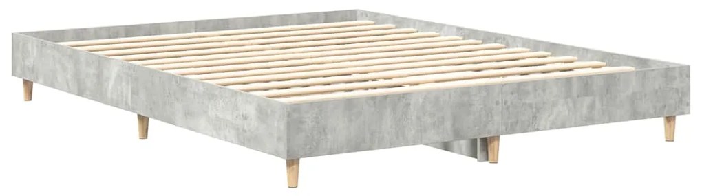 Estrutura de cama sem colchão 140x200 cm cinzento cimento