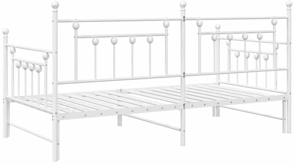 Estrutura de Cama Divã vidaXL com Cama Auxiliar Branca 90x190 cm em Aç
