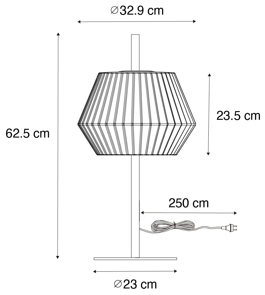 Candeeiro de mesa para exterior preto com abajur branco IP44 - Robbert Moderno