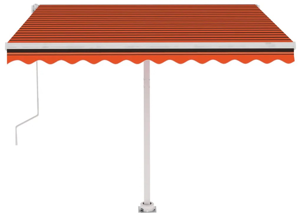 Toldo autom. LED e sensor de vento 350x250 cm laranja/castanho