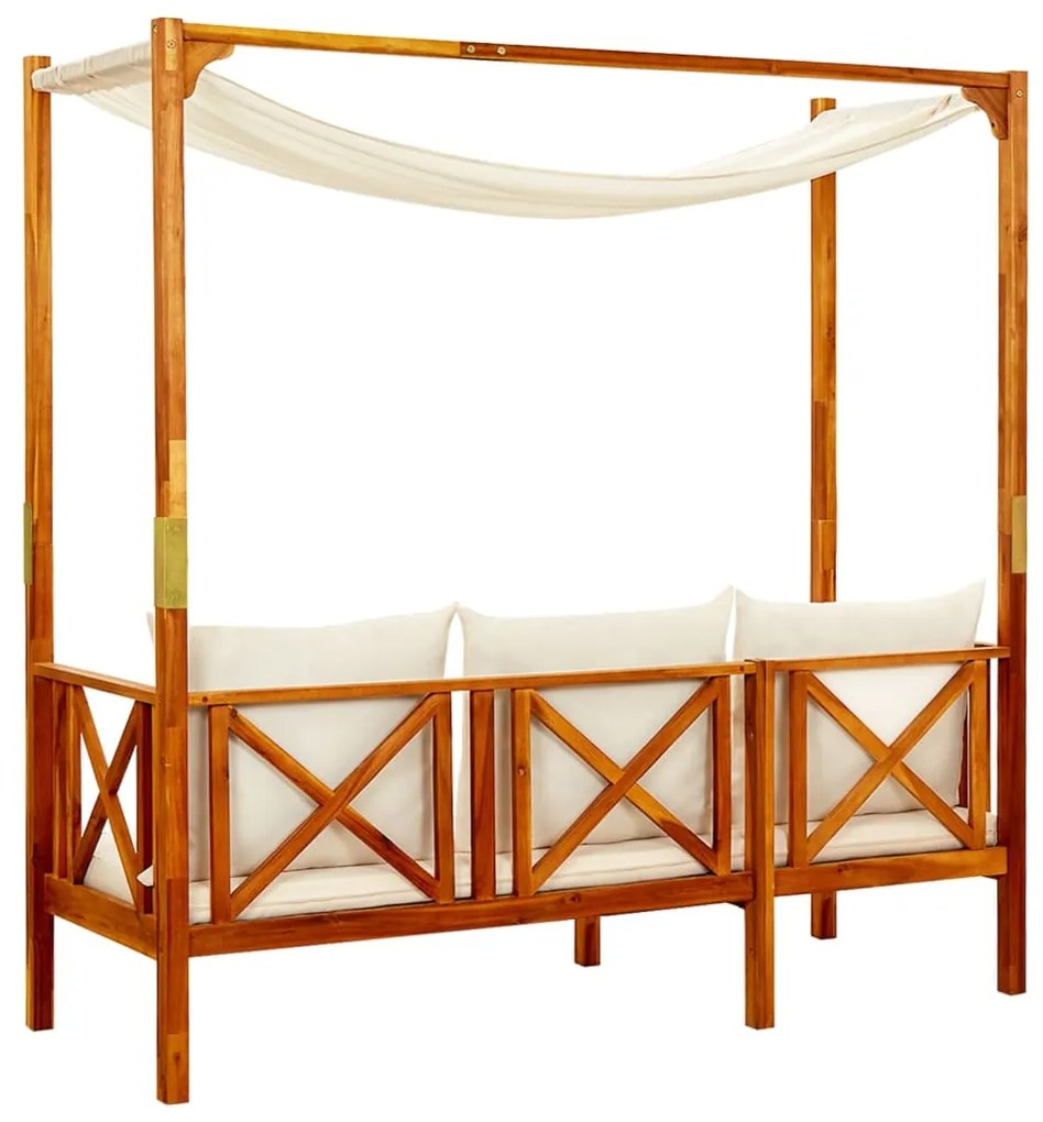 Banco de jardim com mesa e apoios de pés acácia maciça