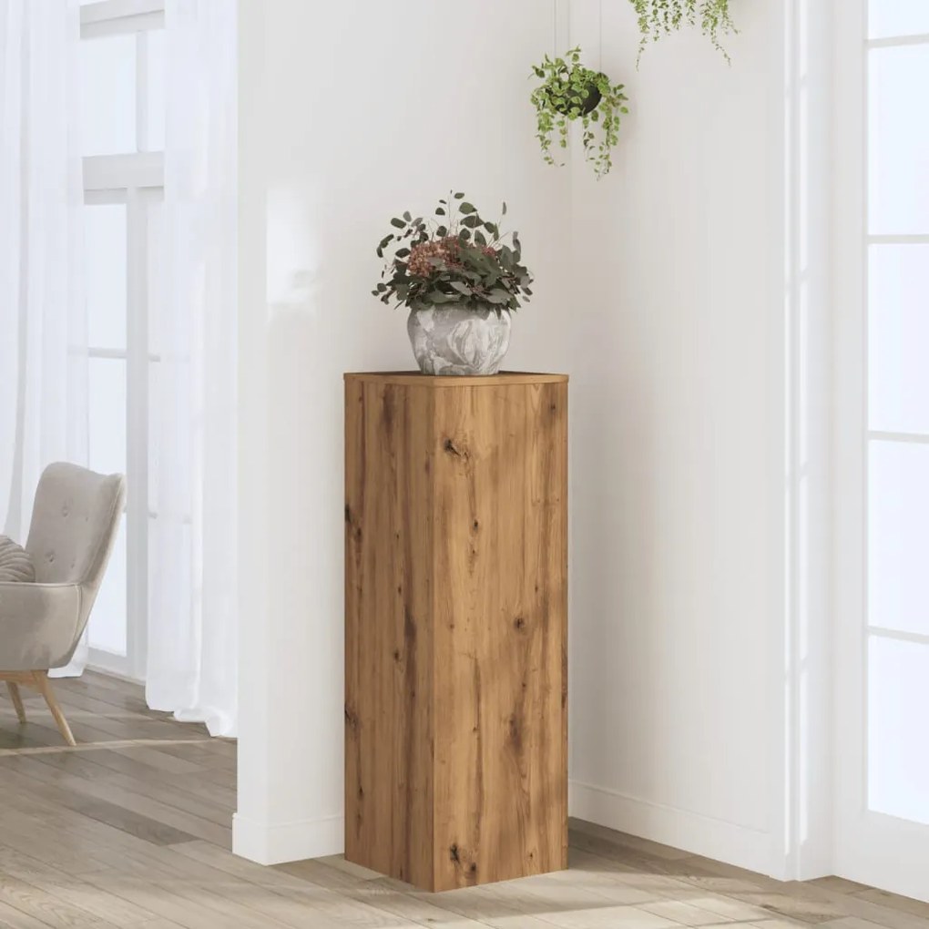 vidaXL Suporte plantas 33x33x100 cm deriv. madeira carvalho artisiano