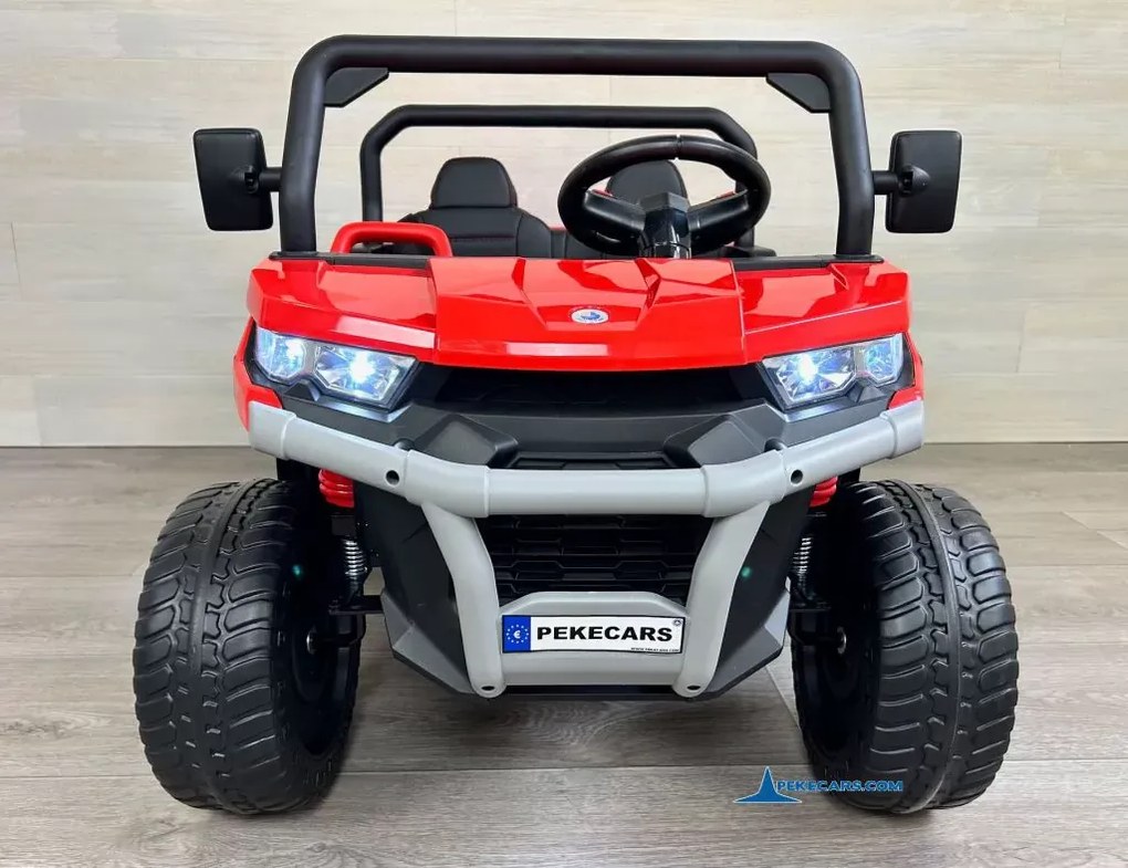 Carro elétrico para crianças Todo terreno Pick-up Racing 24V 2.4G, Rodas Borracha, Assento Couro sintético Vermelho