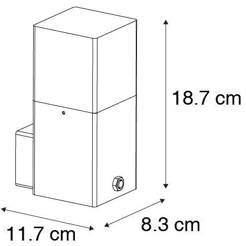 Candeeiro de parede exterior preto IP44 com sensor crepuscular - Dinamarca