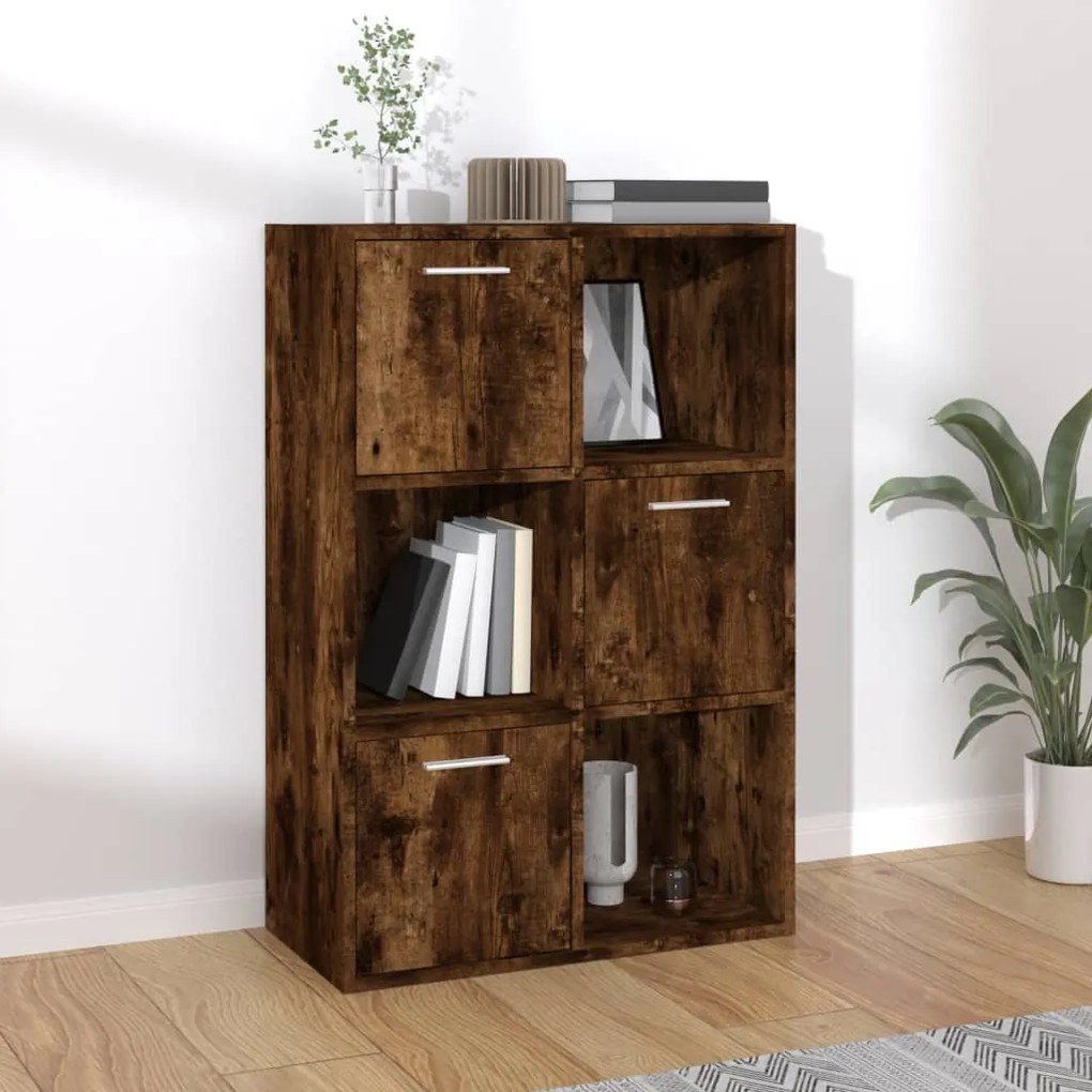 815453 vidaXL Armário de arrumação 60x29,5x90 cm cor carvalho fumado