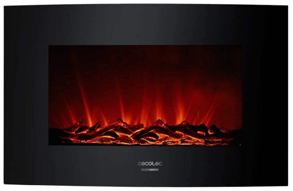 Lareira elétrica ReadyWarm 3500 Curved chamas curvas, potência máxima de 2000 W, tamanho de 35 ", 2 níveis de potência, área de cobertura de 30 m2, pa