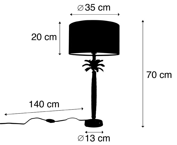 Candeeiro de mesa Art Deco bronze com cúpula em veludo vermelho 35 cm - Areka Art Deco