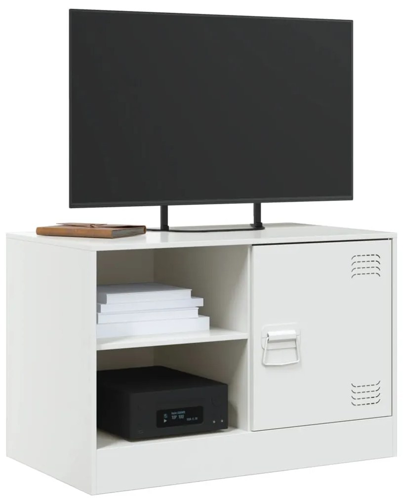 Móveis de TV 2 pcs 67x39x44 cm aço branco