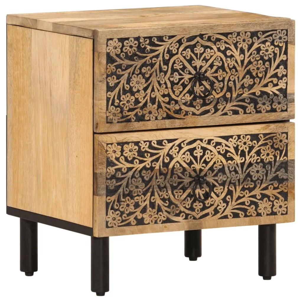 Mesas de cabeceira 2 pcs 40x33x46 cm madeira mangueira maciça