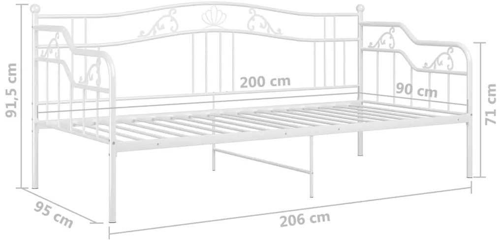 Sofá-cama 90x200 cm metal branco