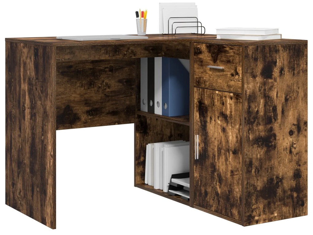mesa de canto Carvalho Fumado 102x88x75 cm Madeira Engenheirada