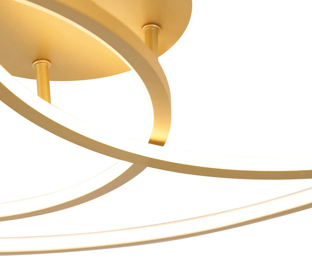 Candeeiro de teto dourado 78 cm com LED regulável em 3 níveis - Rowin Design