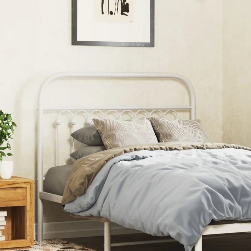 Cabeceira de cama 100 cm metal branco