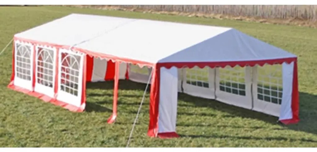 Tenda para festa com painéis laterais, 10 x 5 m Vermelho e Branco