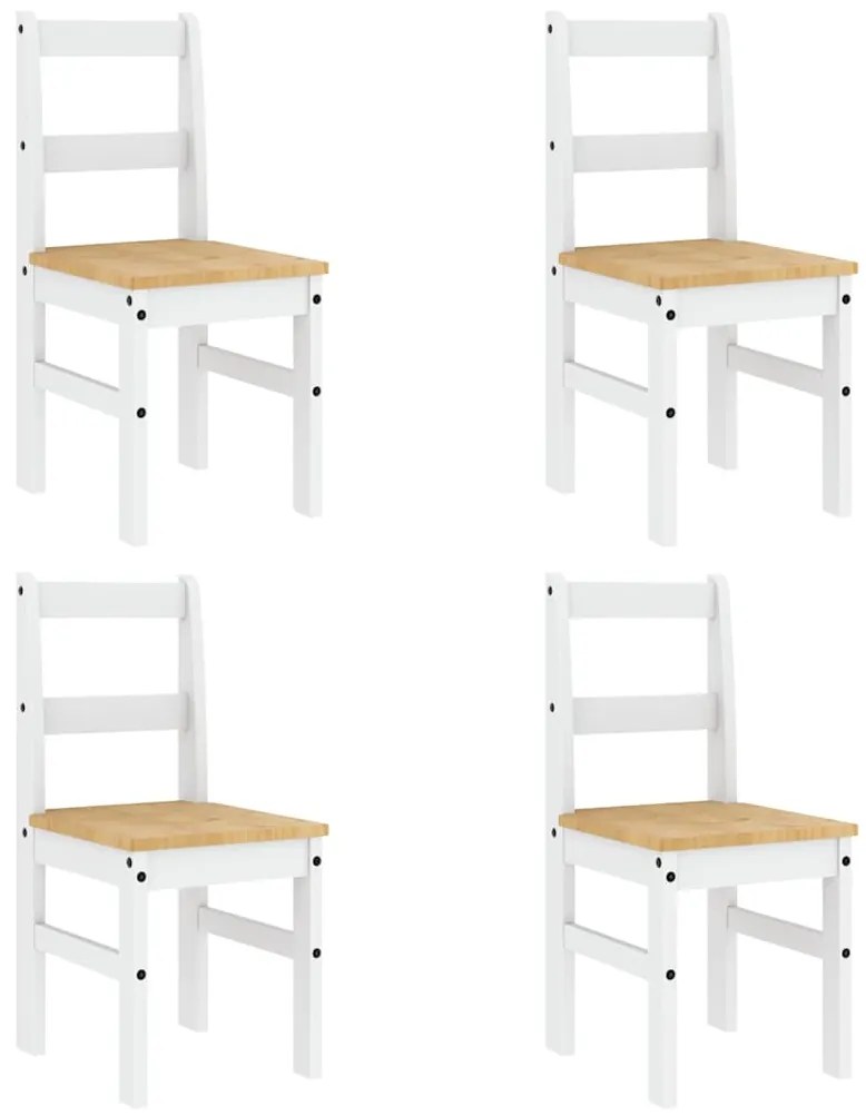 5 pcs conjunto de jantar Panama madeira pinho maciça branco