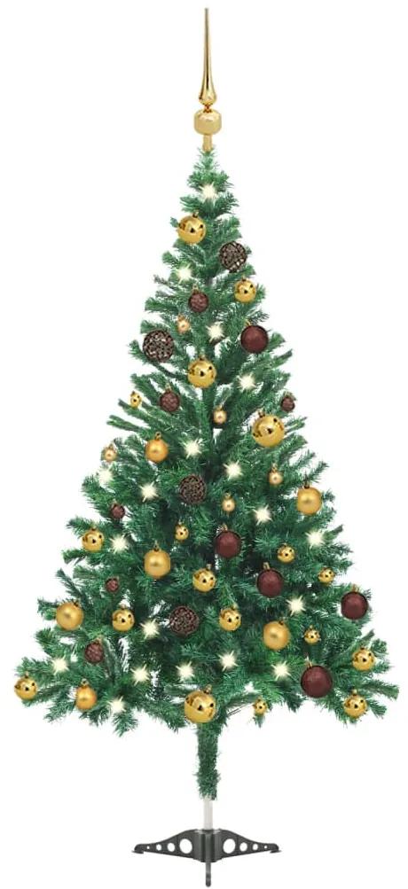 3077487 vidaXL Árvore de Natal artificial pré-iluminada com bolas 230 ramos
