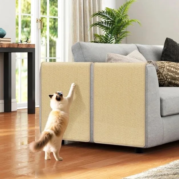 Árvore moderna para gatos de 117 cm para gatos internos Torre para gatos com postes de arranhar - Cinza