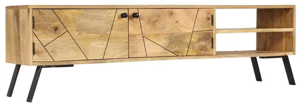 Móvel de TV em madeira de mangueira maciça 140x30x40 cm