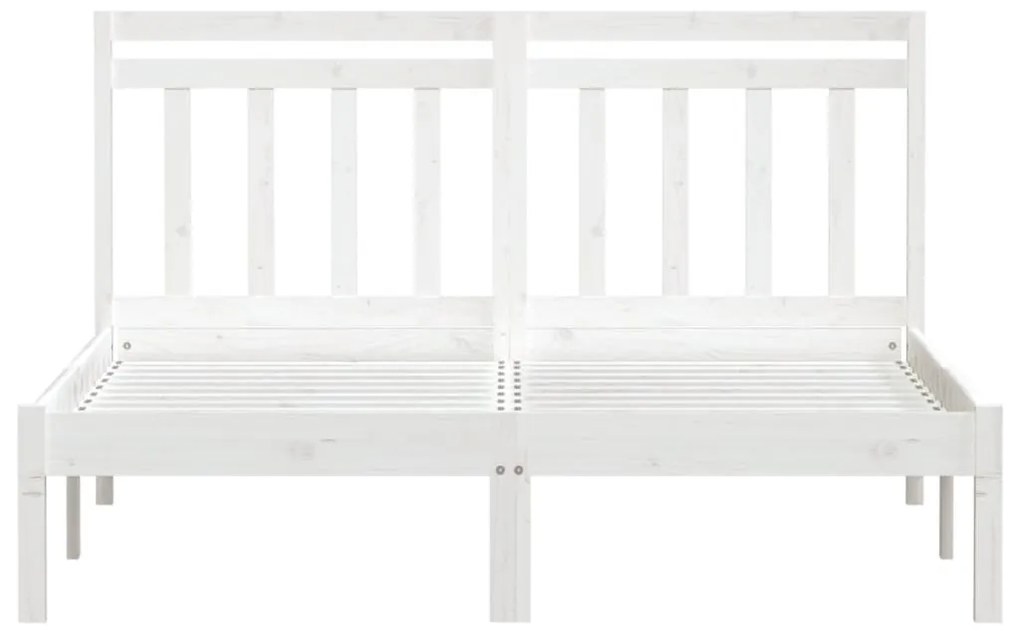 Estrutura cama pequena casal 120x190 cm pinho maciço branco