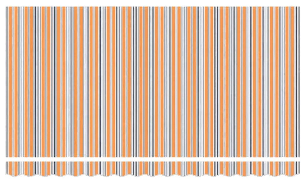 Toldo Retrátil Multicolorido e Laranja e Cinza e Azul e Branco