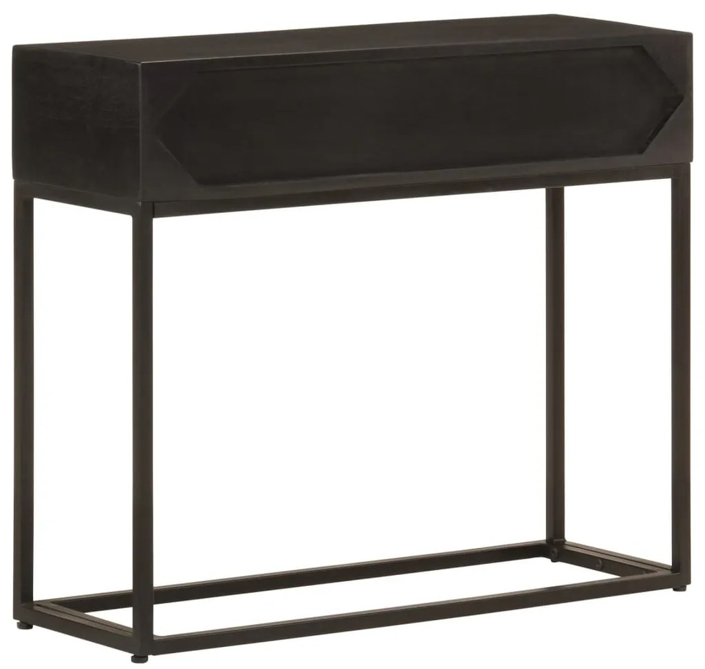 Mesa consola 90x30x76 cm mangueira maciça e ferro preto