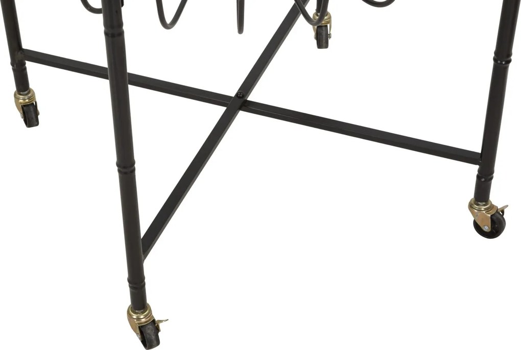 MESA DE CENTRO CEBU COM VIDRO 70,5X65X57 CM CASTANHO E PRETO