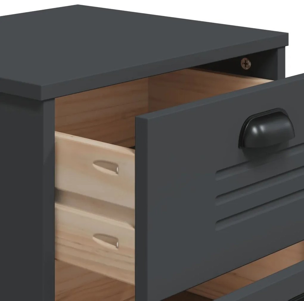 Mesa de cabeceira VIKEN derivados de madeira cinzento antracite