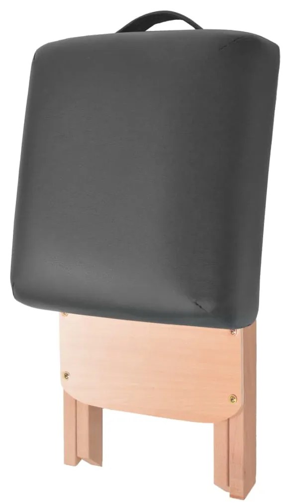 Banco massagens dobrável assento 12 cm espess. + 2 rolos preto